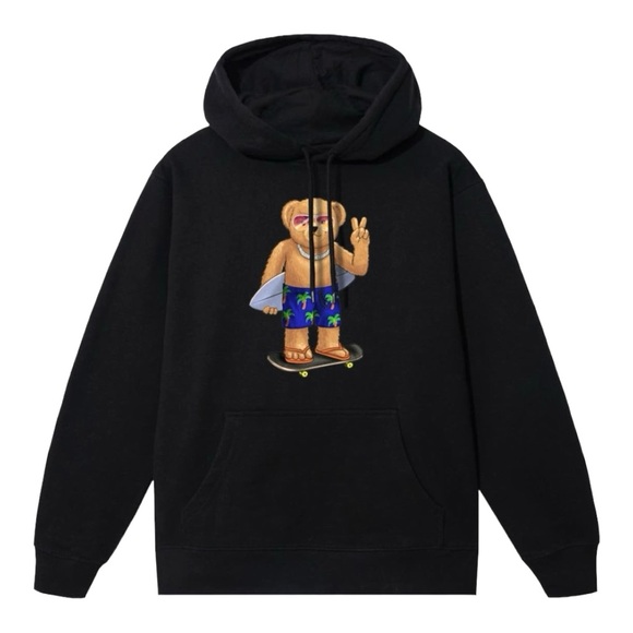 Peace Surfer Bear Hoodie by The Market - Picture 1 of 8